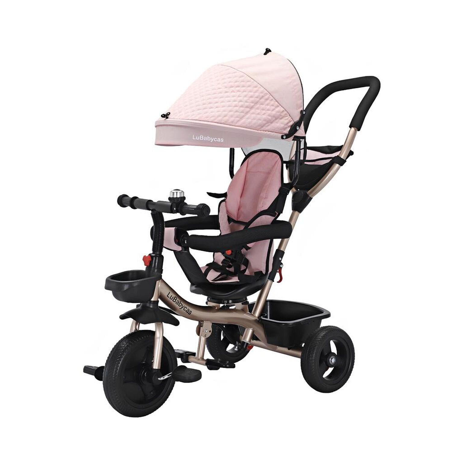 Triciclo 3 En 1 Con Apoya Pies 360&deg;lubabycas Rosado image number 7.0
