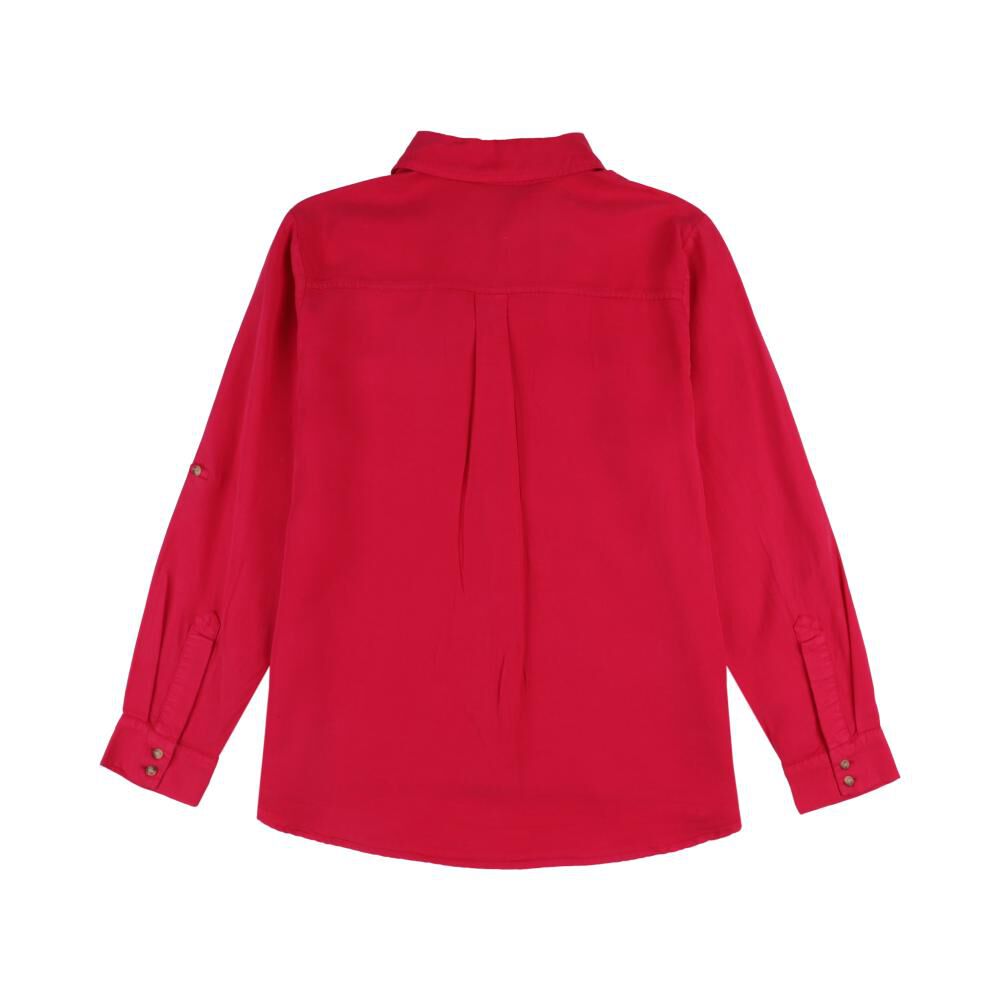 Blusa Lisa Abotonada Lyocell Manga Larga Cuello Camisero Mujer Kimera image number 1.0