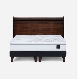 Cama Europea Rosen Art 4 / Super King / Base Dividida + Respaldo