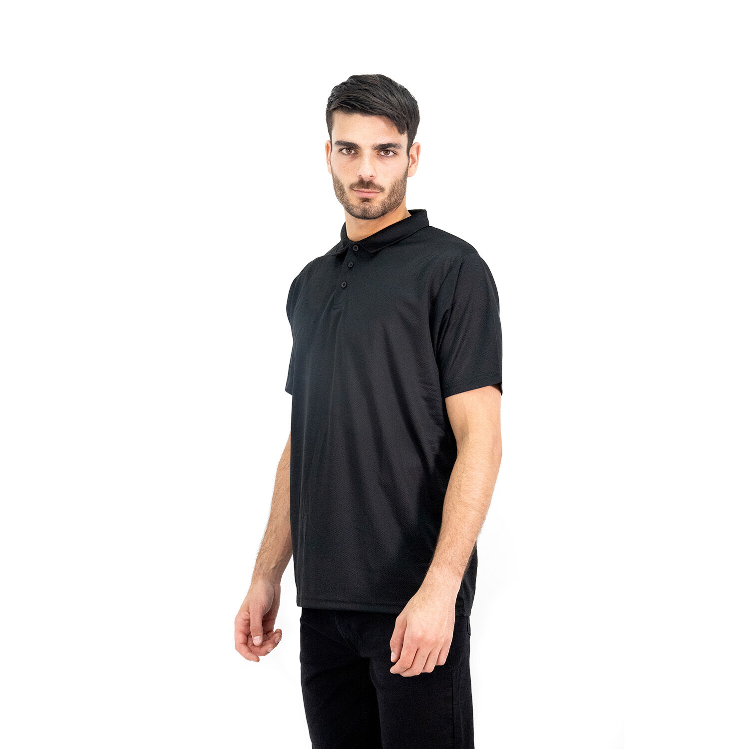 Polera Cooldry Quebec Manga Corta Negro image number 1.0