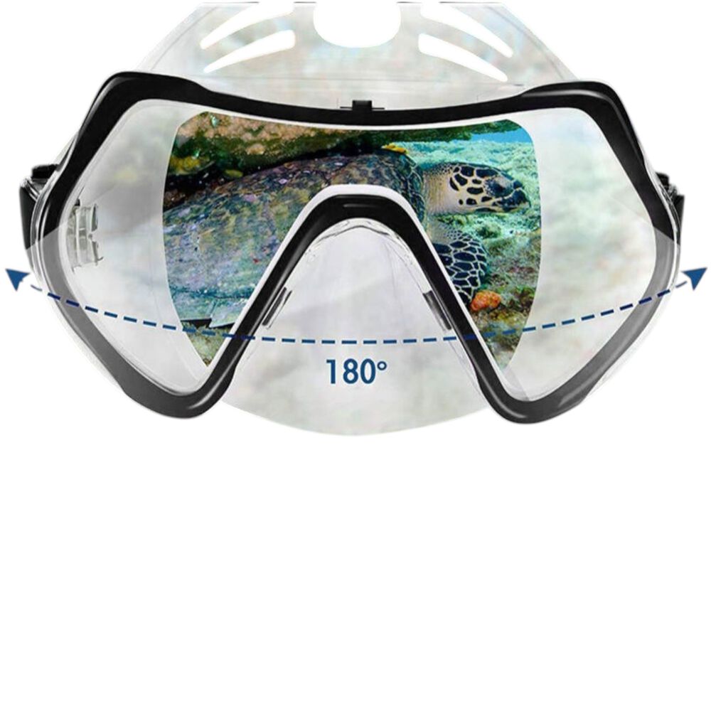 Mascara De Buceo Anti Fugas De Vidrio Templado Con Snorkel image number 9.0