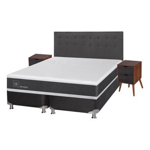 Box Spring Cic Ortopedic / King / Base Dividida  + Set De Maderas