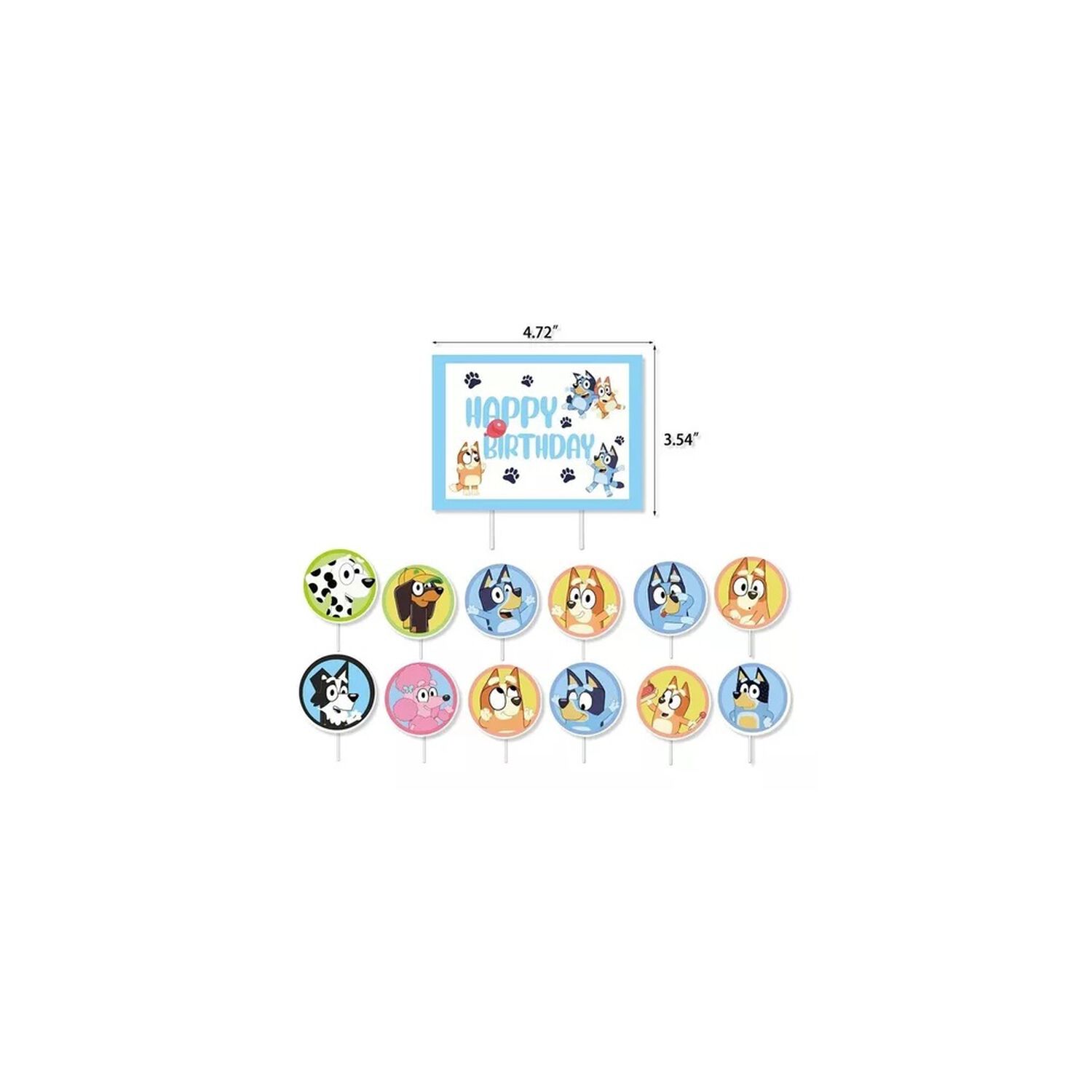 Pack Cumplea&ntilde;os Bluey Globos Toppers Cinta, Cotillon Y Mas image number 4.0