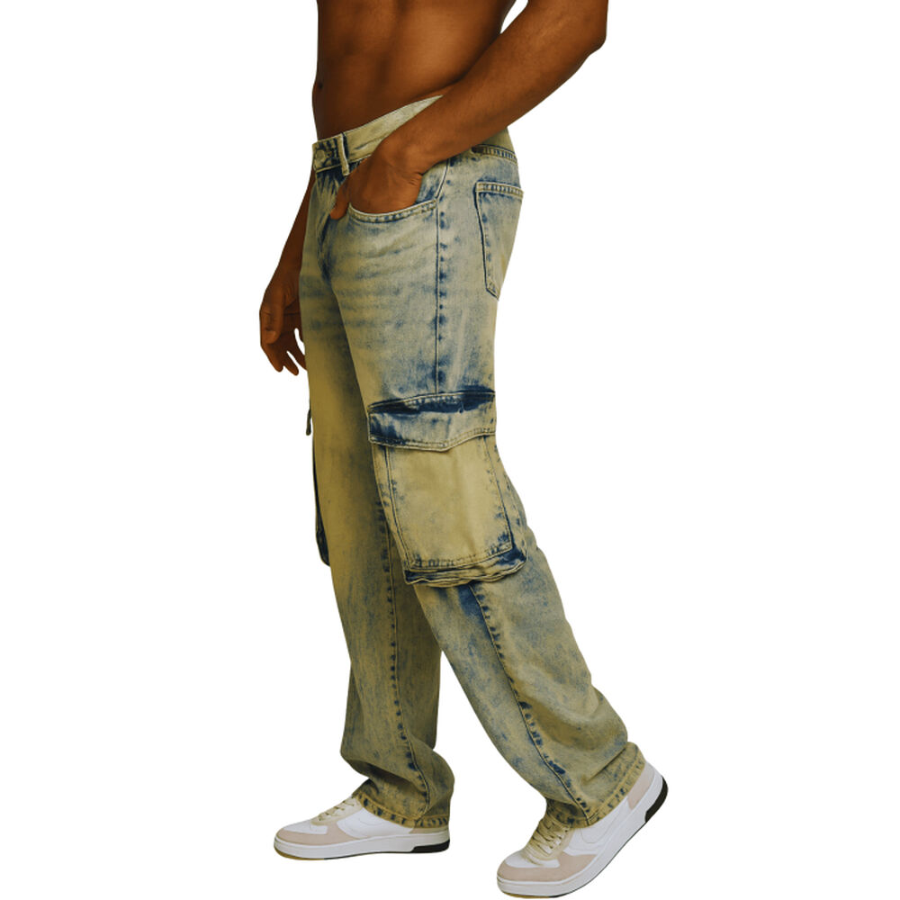 Pantalon Cargo Acid Wash Hombre Spain image number 1.0