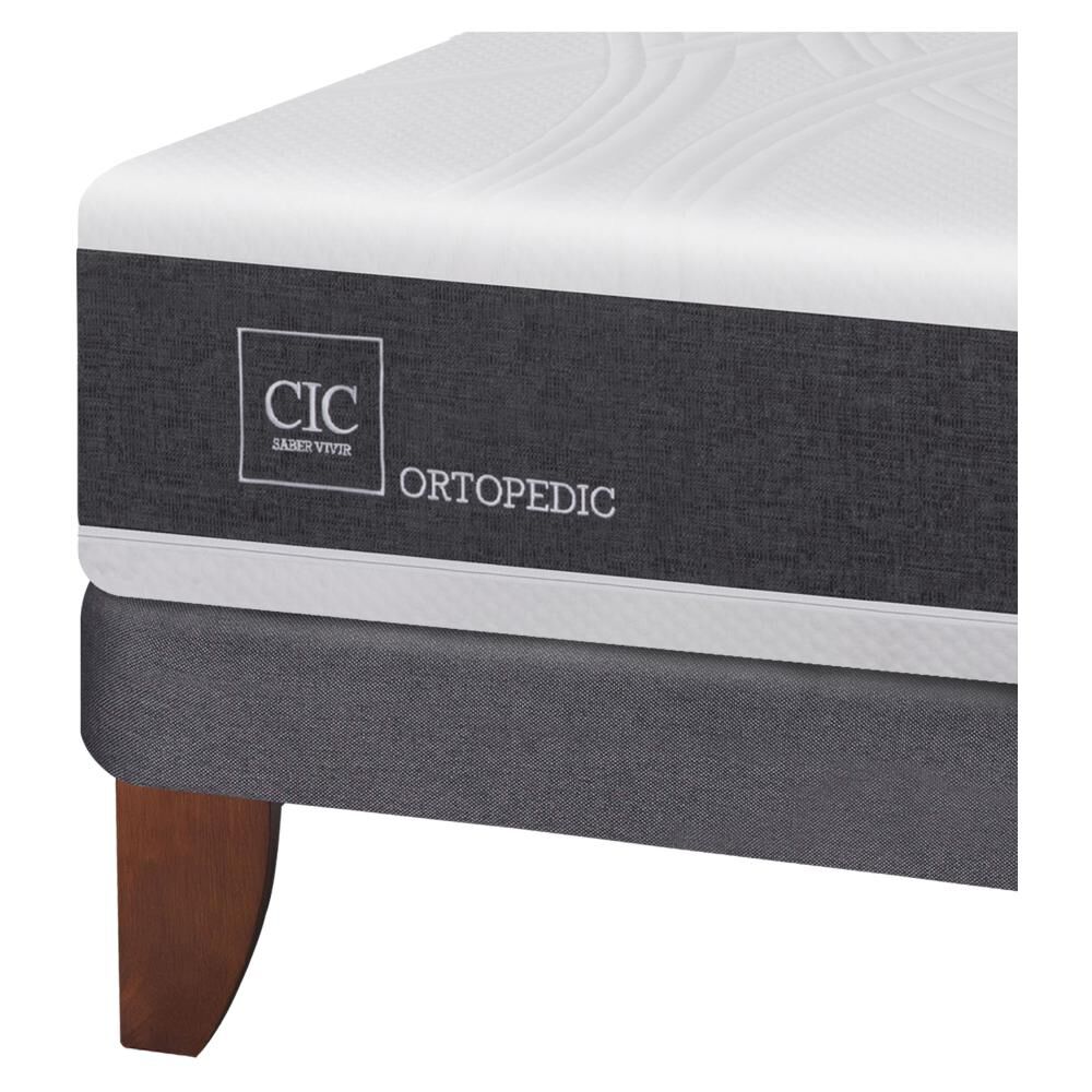 Cama Europea Cic Ortopedic / 2 Plazas / Base Dividida  + Set De Maderas image number 2.0