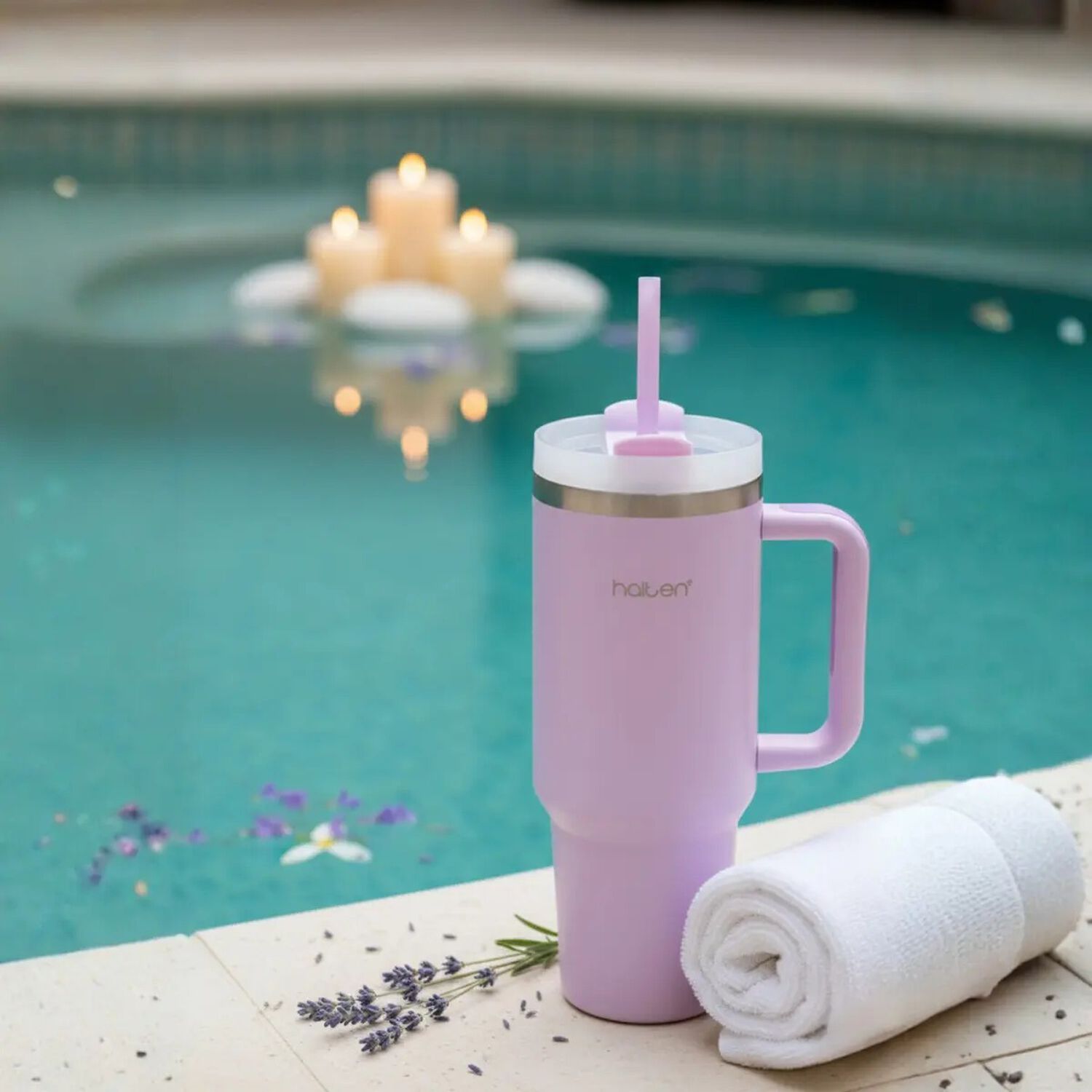 Termo Big Mug 1.2 Litros Acero Inoxidable Con Sorbete Marca Halten Color Rosa image number 3.0