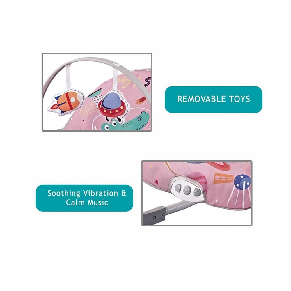 Silla Nido Bouncer Dino Pink image number 2.0