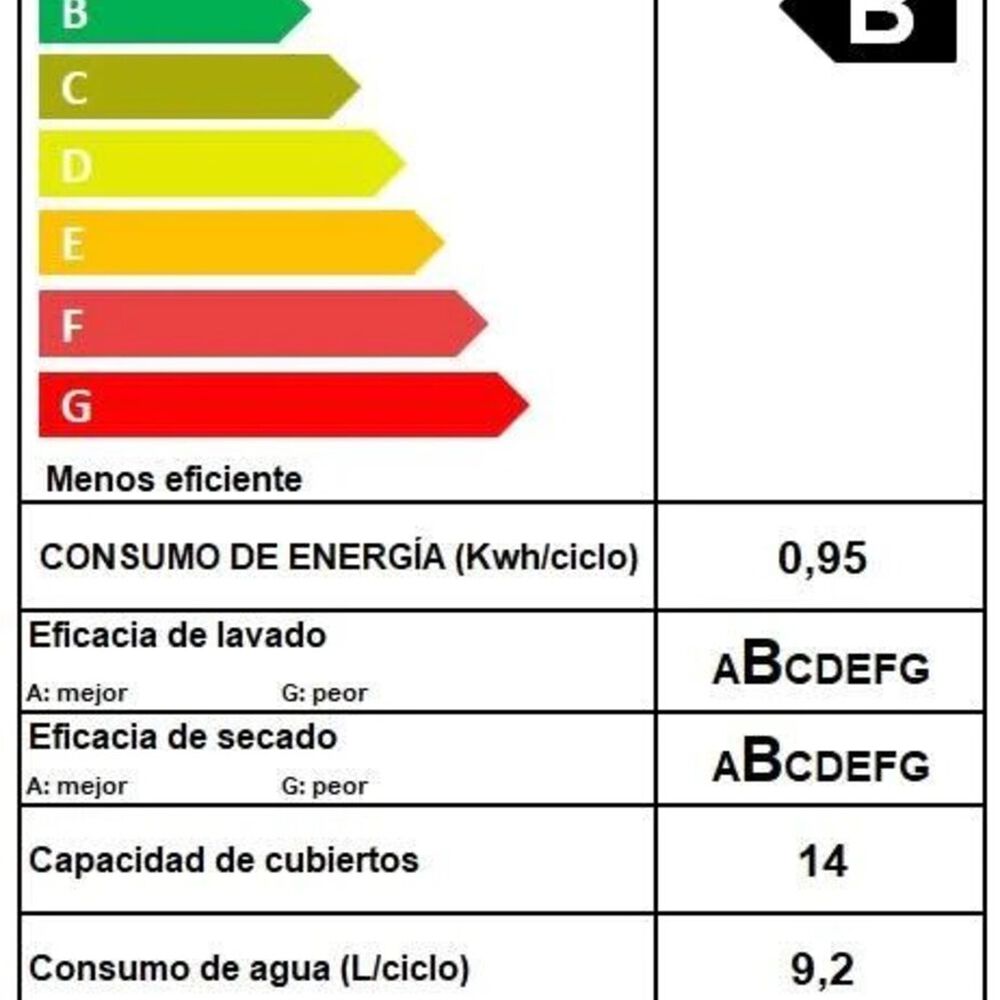 Lavavajillas Free Standing Fdv Prestige 14 Cubiertos Negro image number 6.0
