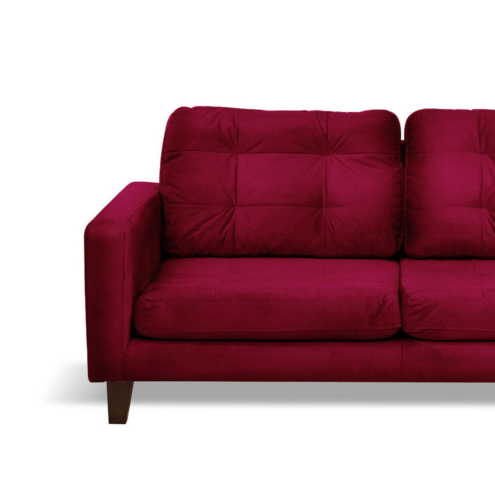 Sofa Napoles 2 Cuerpos Tela Velvet Burdeo image number 2.0