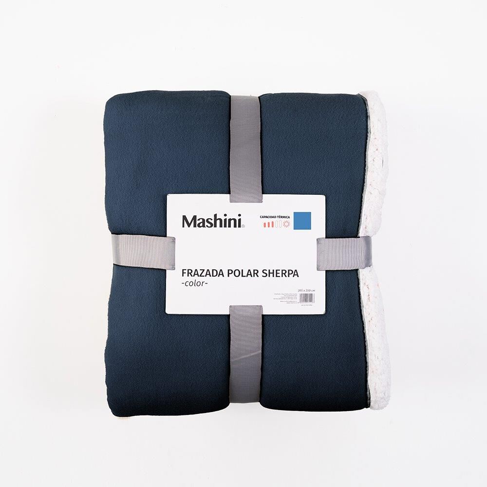 Frazada Polar-sherpa Lisa 2 Plazas Azul image number 2.0