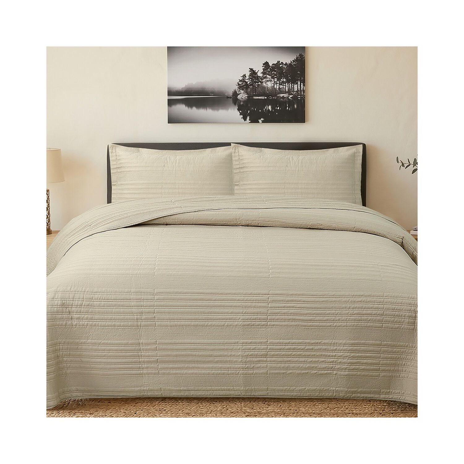 Quilt Andes Stripes Beige 2 Plazas image number 0.0
