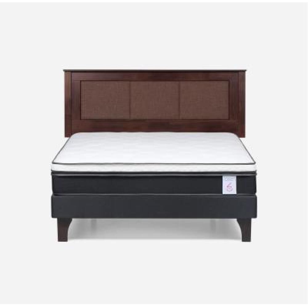 Cama Europea Rosen New Style 6 / 2 Plazas / Base Normal + Respaldo image number 7.0
