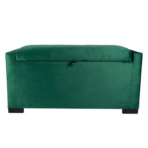 Banqueta Leyzy Con Ba&uacute;l Verde Botella Felpa 40x55x105 Cm M&aacute;xima Design