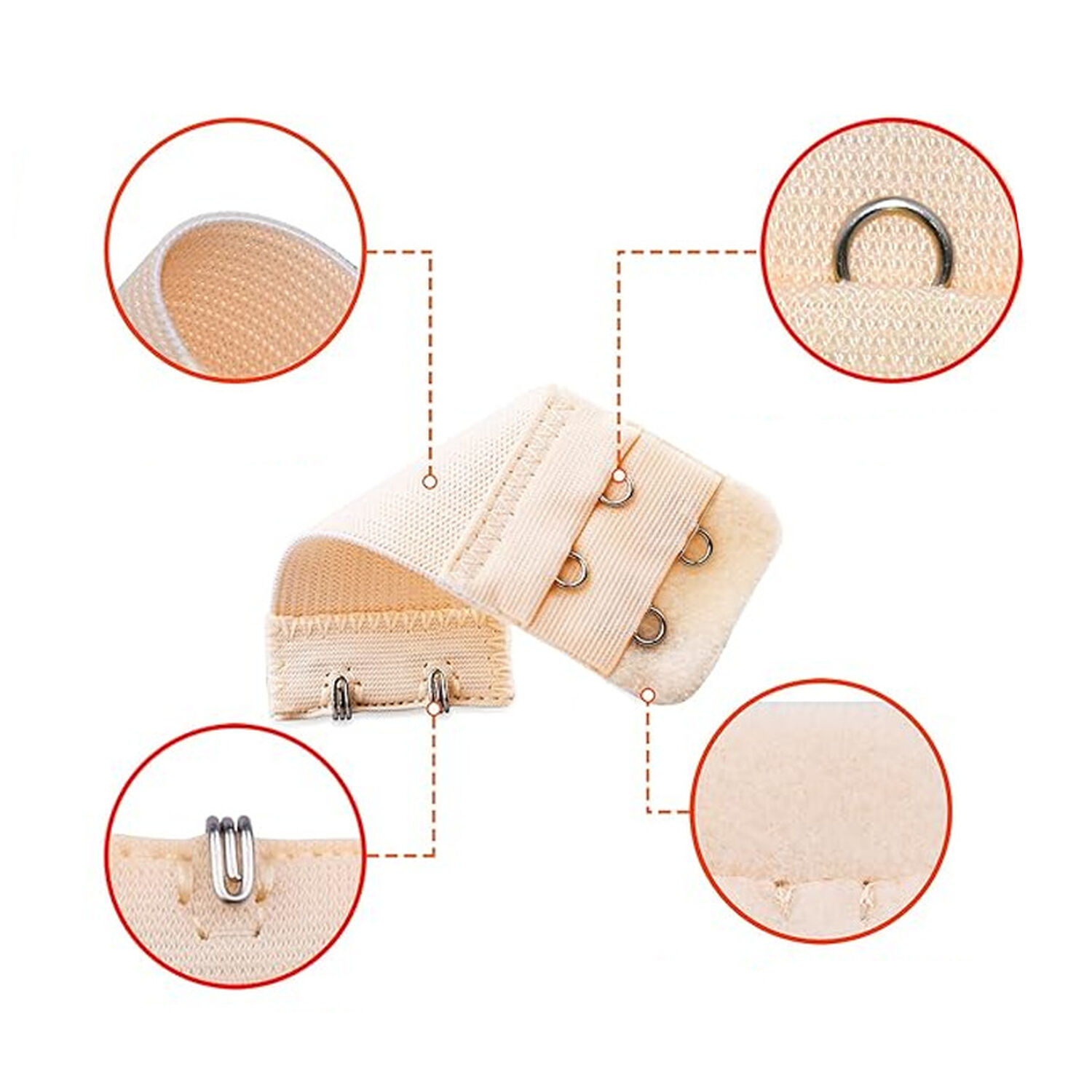 Pack X3 Extensores Para Sosten Brassier Elastico 2 Broches image number 3.0