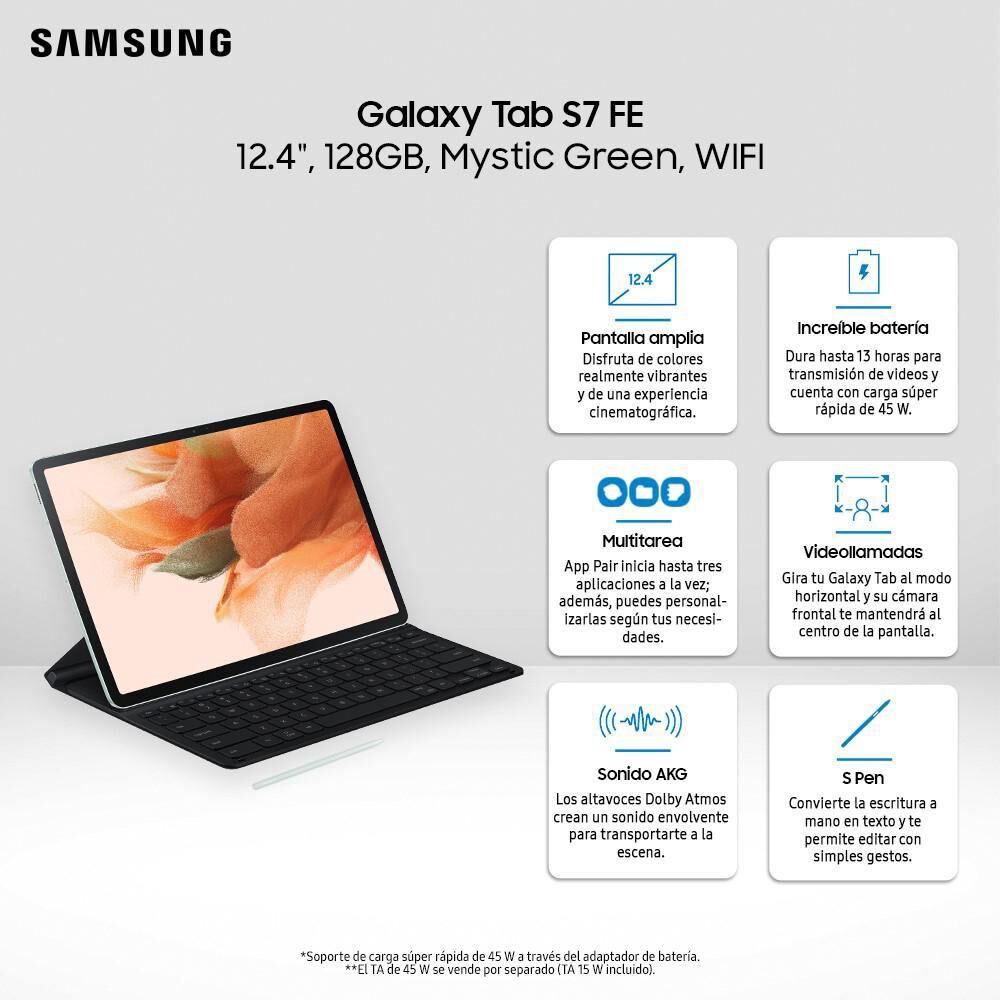 Tablet 12.4" Samsung GALAXY TAB S7 FE / 6 GB RAM /  128 GB