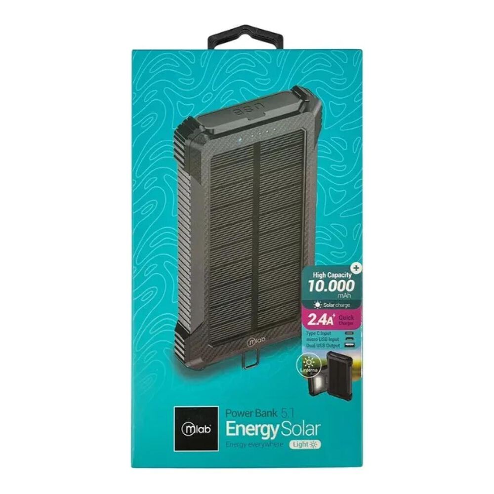 Powerbank Cargador Portatil 10000mah Solar 2.4a image number 3.0
