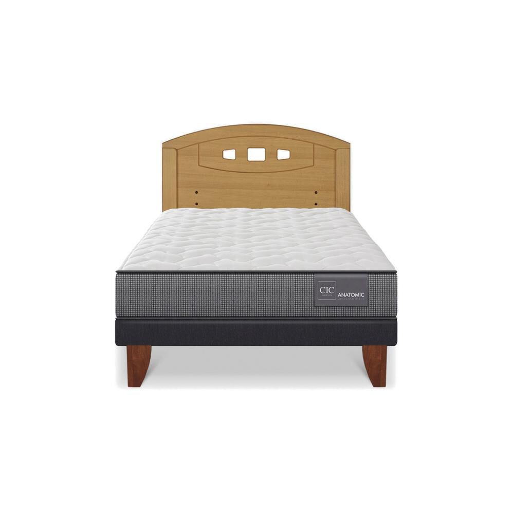 Cama Europea Cic Anatomic / 1.5 Plazas / Base Normal + Respaldo image number 0.0