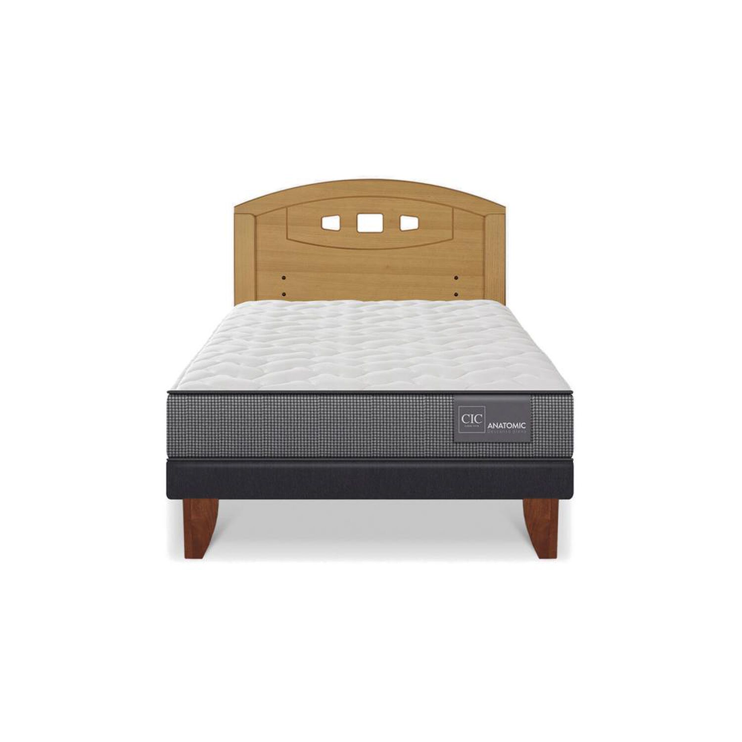 Cama Europea Cic Anatomic / 1.5 Plazas / Base Normal + Respaldo image number 0.0