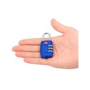 Candado Tsa 33mm Seguridad Maleta Locker Llave Y Clave Azul