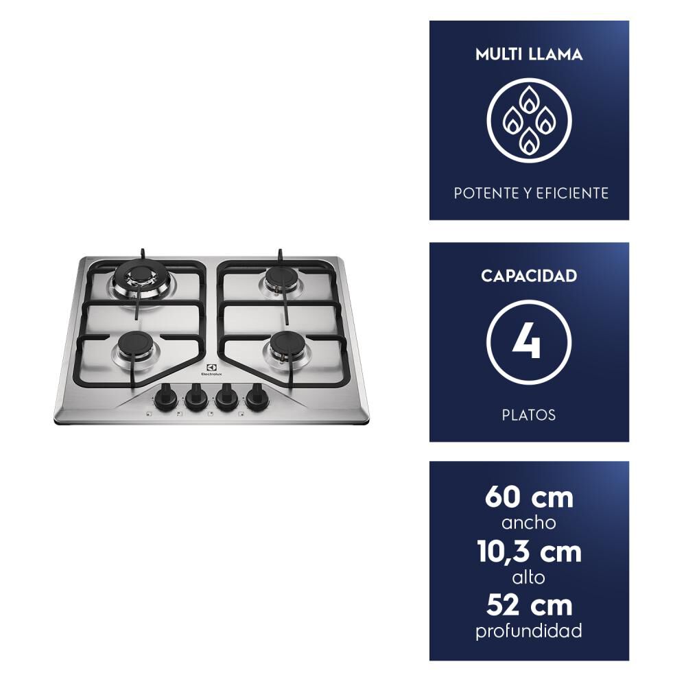 Encimera A Gas Electrolux KE4XC / 4 Quemadores image number 4.0