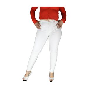 Pantal&oacute;n Ecocuero Mosaico Mujer Blanco Skinny 36-46