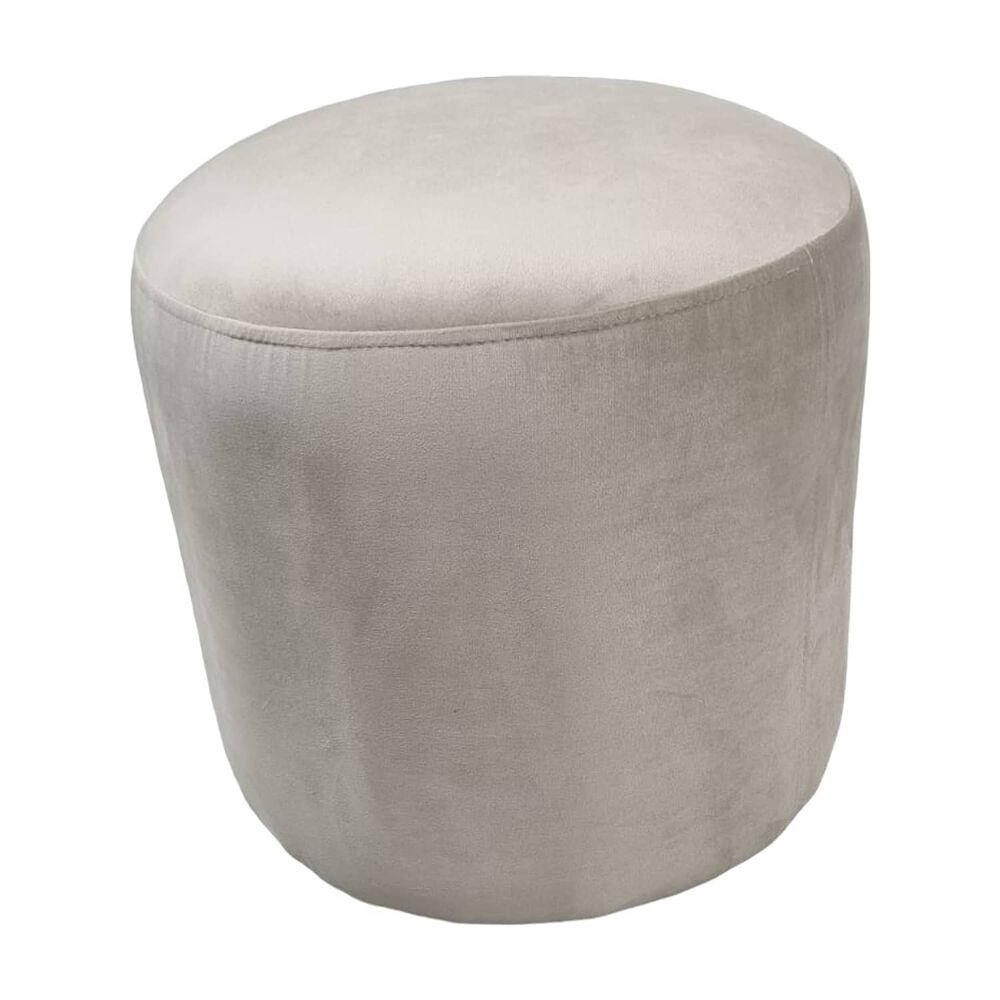 Pouf Redondo Felpa Beige image number 1.0
