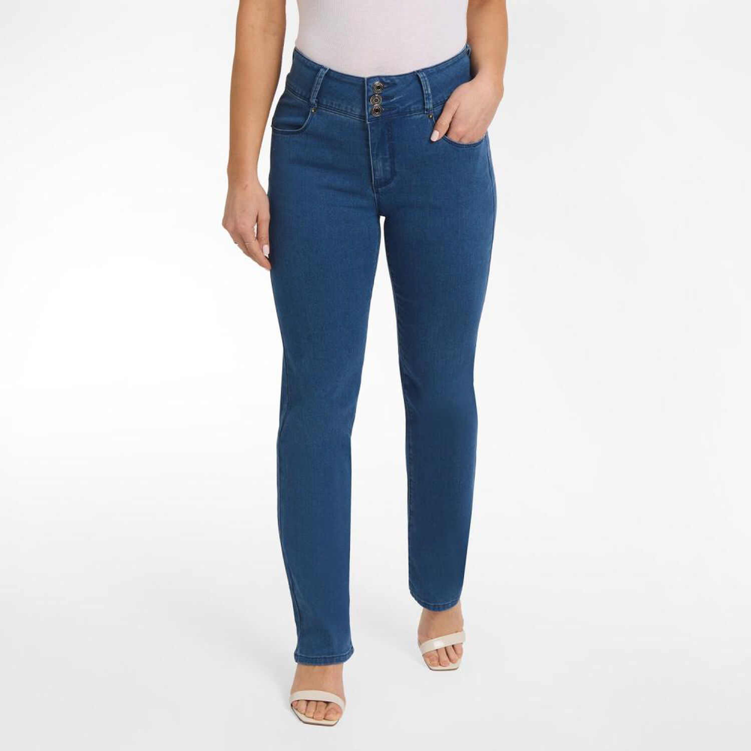Jeans Tiro Alto Push Up Mujer Geeps image number 0.0