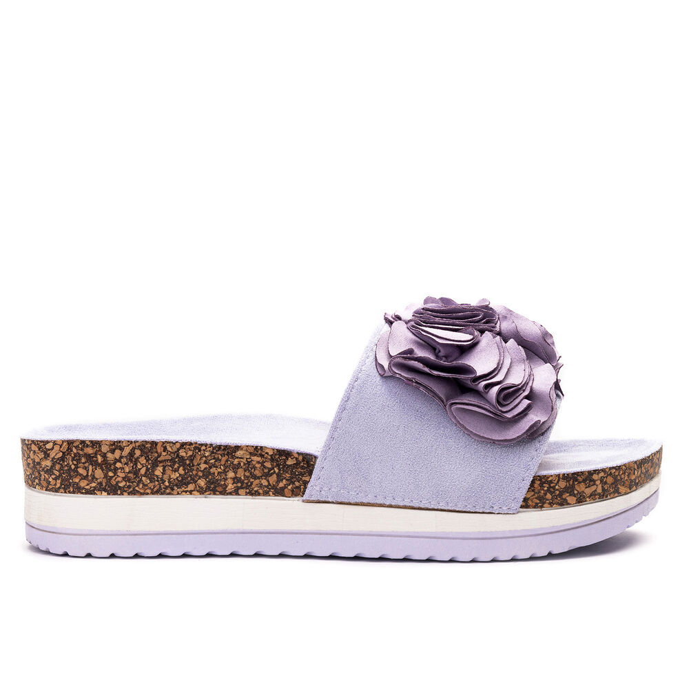 Sandalia Mujer Morado Flowers Chancleta image number 0.0