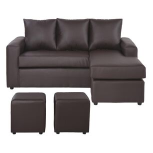 Sofá Seccional Bodevir Bi-l  + 2 Poufs / 3 Cuerpos