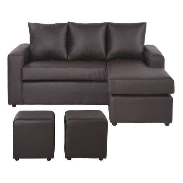 Sof&aacute; Seccional Bodevir Bi-l  + 2 Poufs / 3 Cuerpos