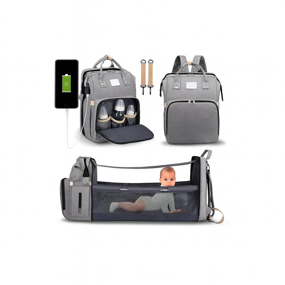 Mochila 3 En 1 Pañalera Cuna Y Mudador Portátil Para Bebés image number 1.0