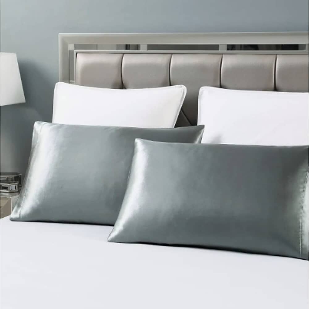 Set 2 Funda Almohada Sat&iacute;n Plateada image number 2.0