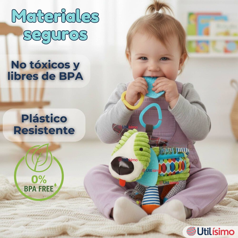 Juguete Peluche Animales Sensorial Con Mordedor Y Sonajero Dise&ntilde;o Perrito Ni&ntilde;a Y Ni&ntilde;o image number 4.0
