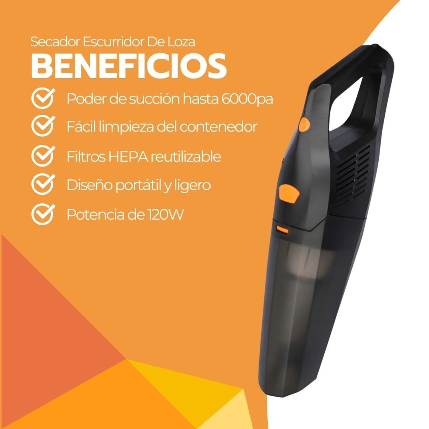 Aspiradora De Mano Auto Inal&aacute;mbrica Multifuncional Port&aacute;til image number 3.0