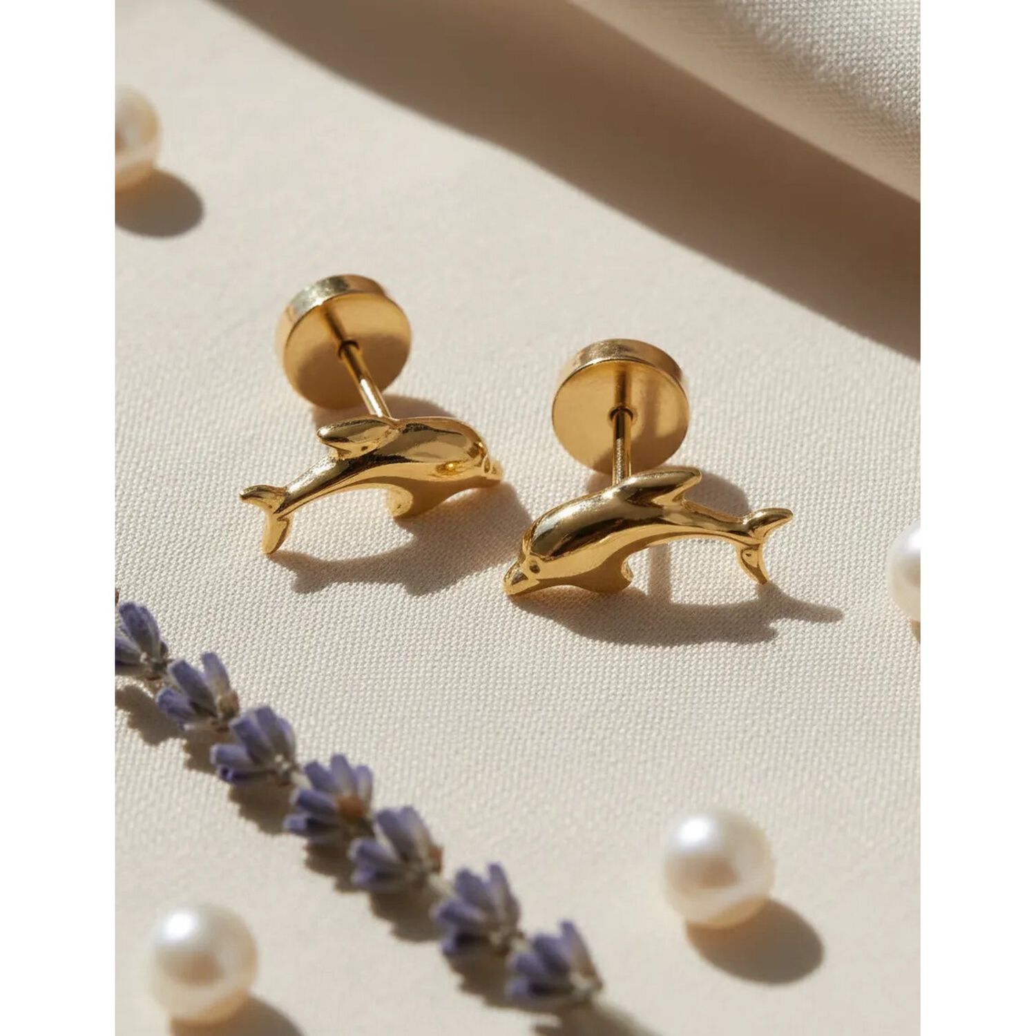 Aros Abridores Delf&iacute;n 9mm Oro 18k Beb&eacute; Ni&ntilde;a Hipoalerg&eacute;nicos Dorado image number 3.0