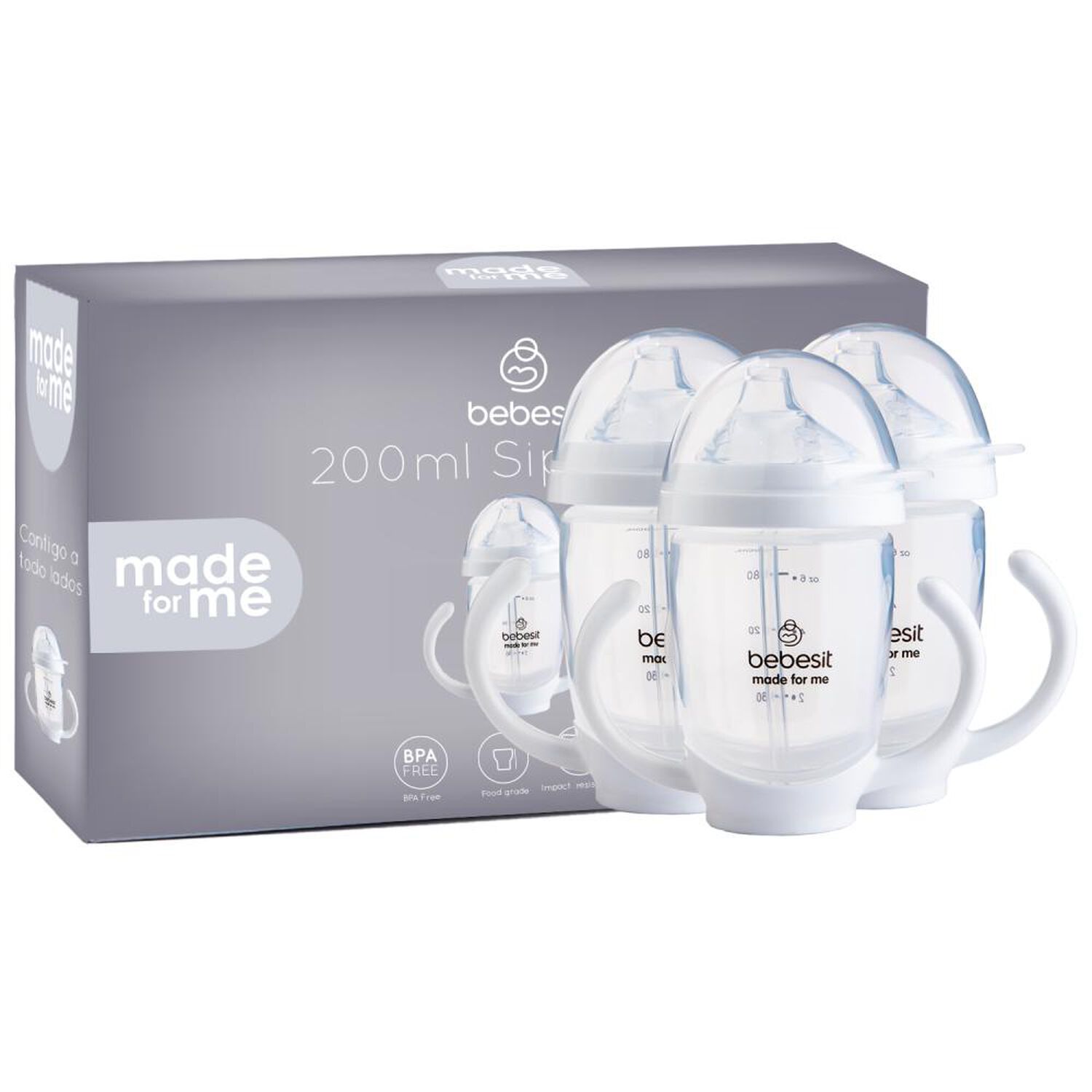 Vaso De Entrenamiento Bebesit Pack X 3 200Ml Antiderrame 3M+ image number 4.0