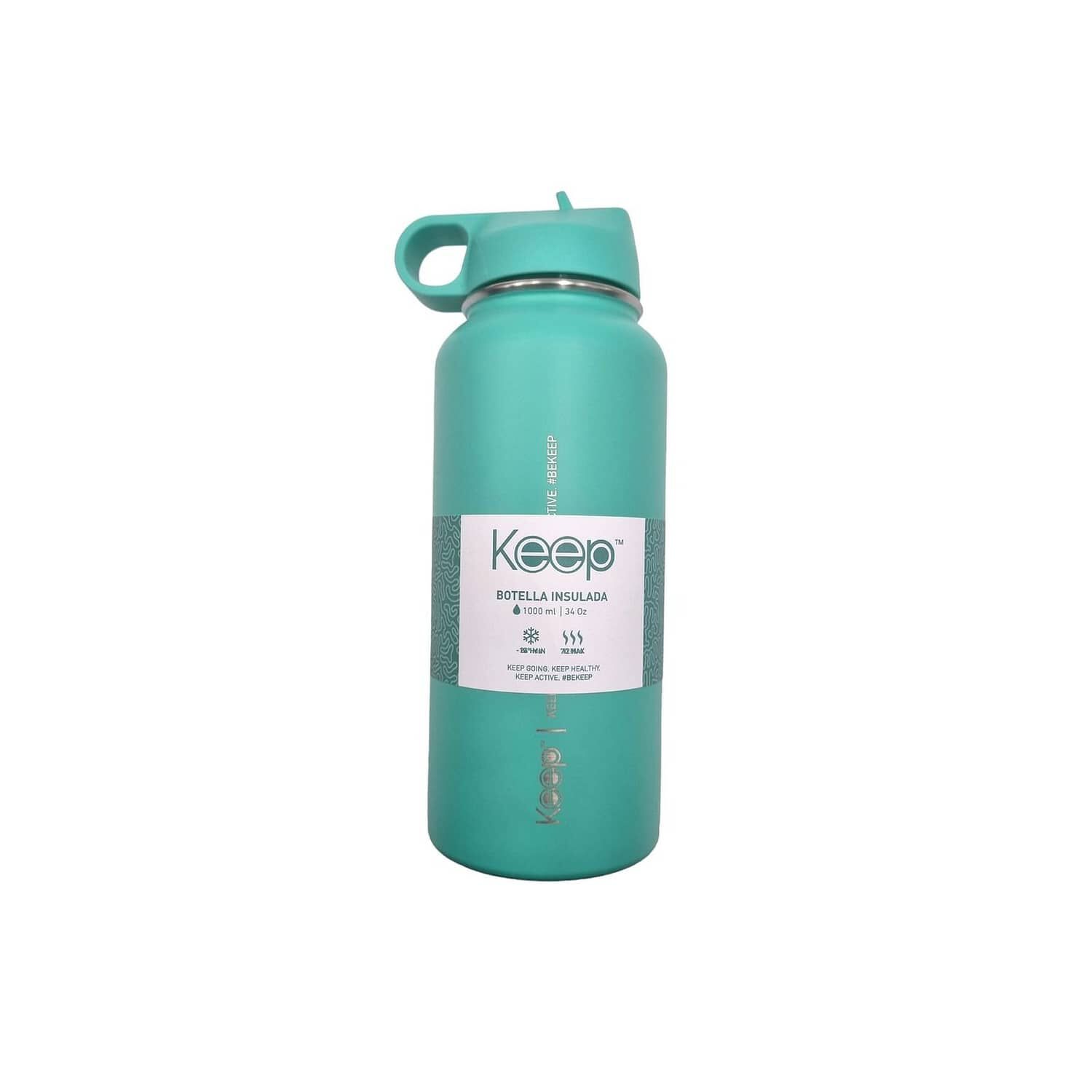 Botella Insulada Keep 1litro Hidratacion Deporte Turquesa image number 2.0