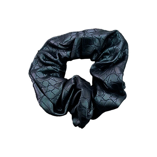 Coleta Para Cabello Mediana Ecocuero Negro