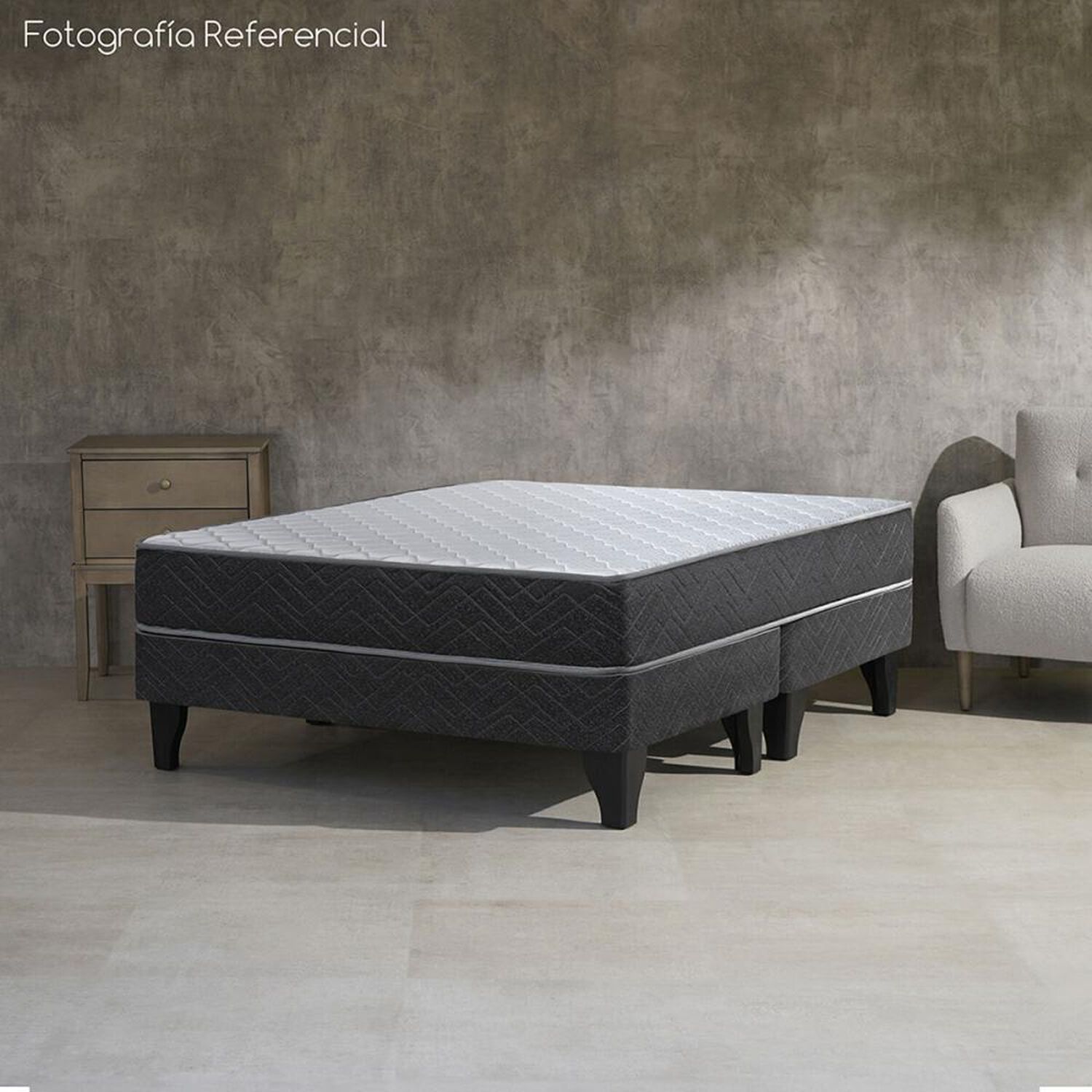 Cama Europea Celta C&aacute;diz / 2 Plazas / Base Dividida + Veladores image number 2.0