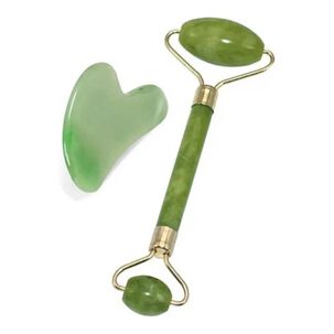 Rodillo Masajeador Facial Y Piedra De Jade 100% Natural