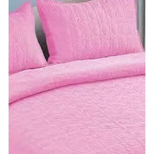 Cubrecama Quilt Cobertor King Rosado