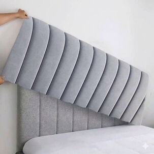 Funda De Respaldo De Cama De 2 Plazas En Felpa Gris Zima
