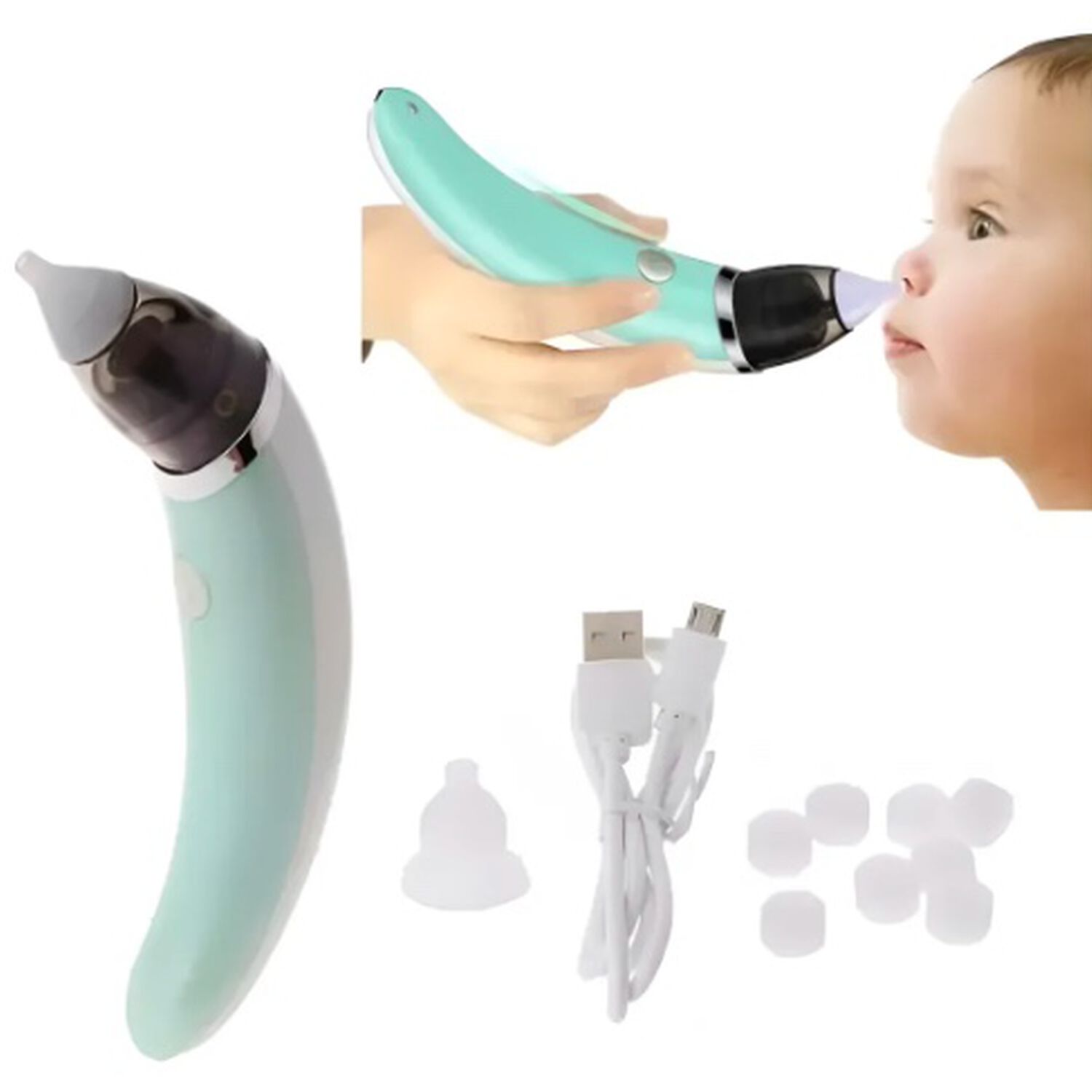 Aspirador Nasal El&eacute;ctrico Beb&eacute;-ni&ntilde;os Saca Moco Port&aacute;til image number 0.0