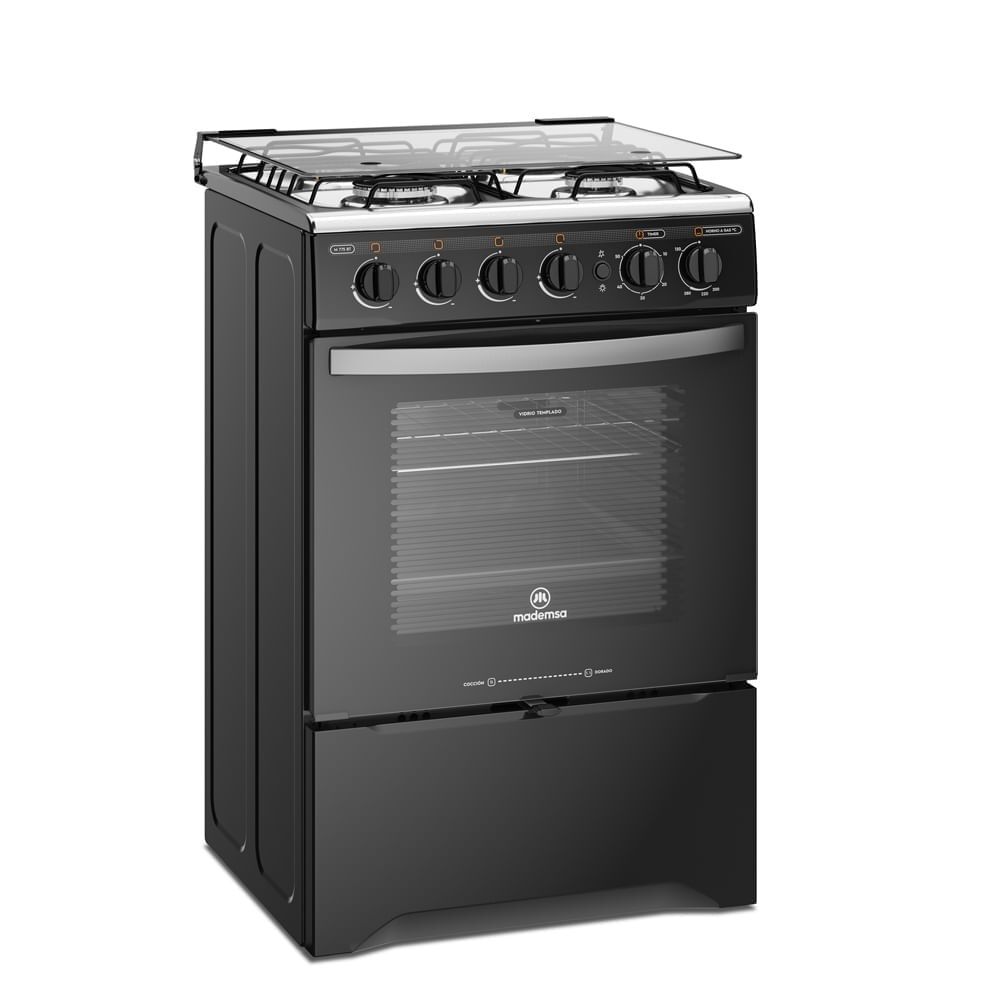 Cocina A Gas 4 Platos Limpiafácil Y Timer M 775 Bt Negra image number 6.0