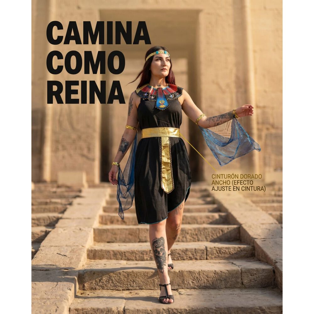 Disfraz De Mujer Faraona Egipcia Cleopatra Halloween image number 6.0