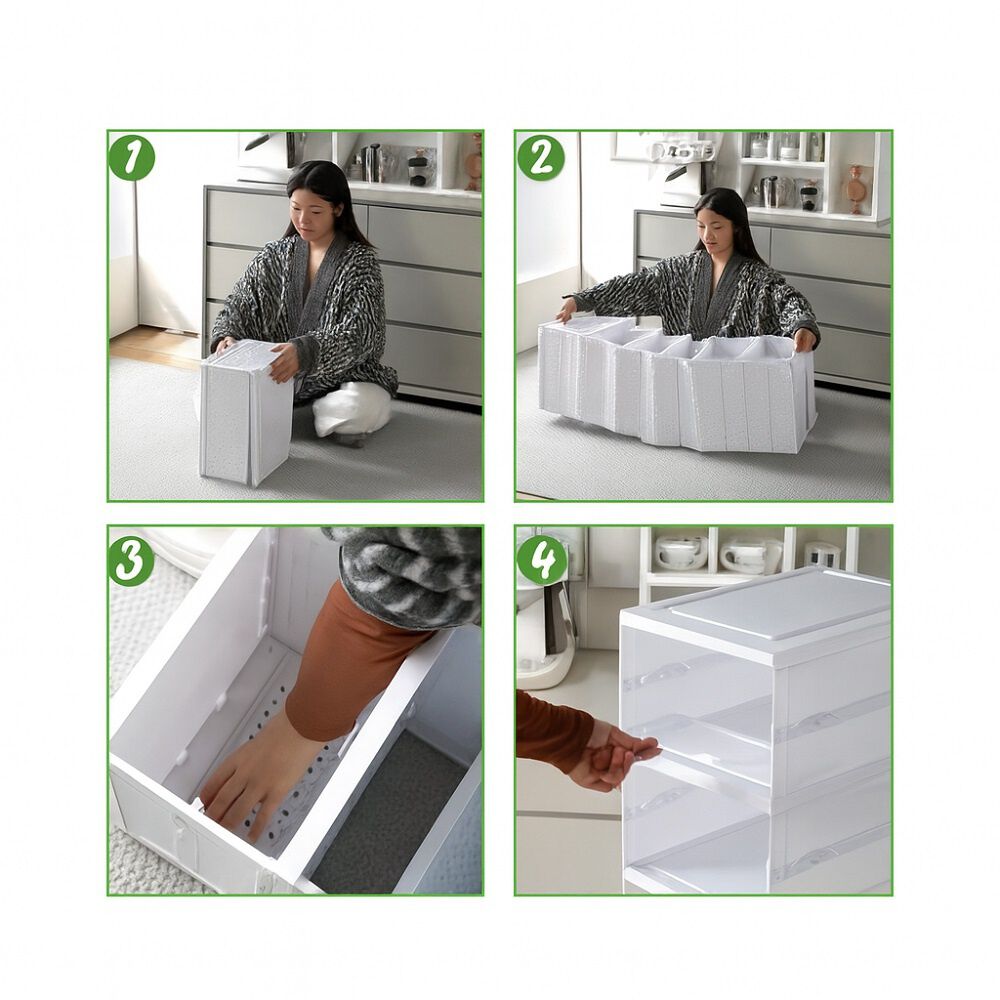 Zapatera Plegable Cajas Organizadoras 6 Niveles Transparente image number 3.0