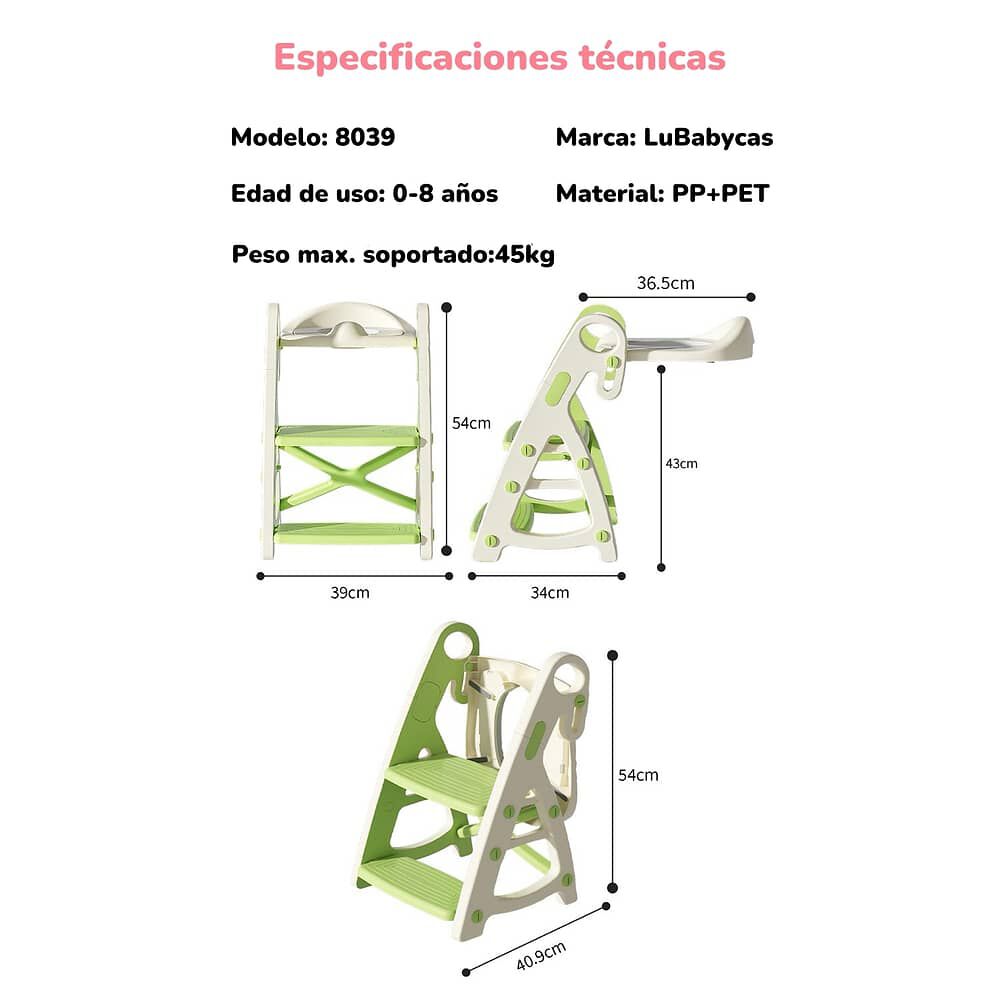 Asiento Adaptador Escalera Inodoro Ni&ntilde;os Rosado Lubabycas image number 4.0