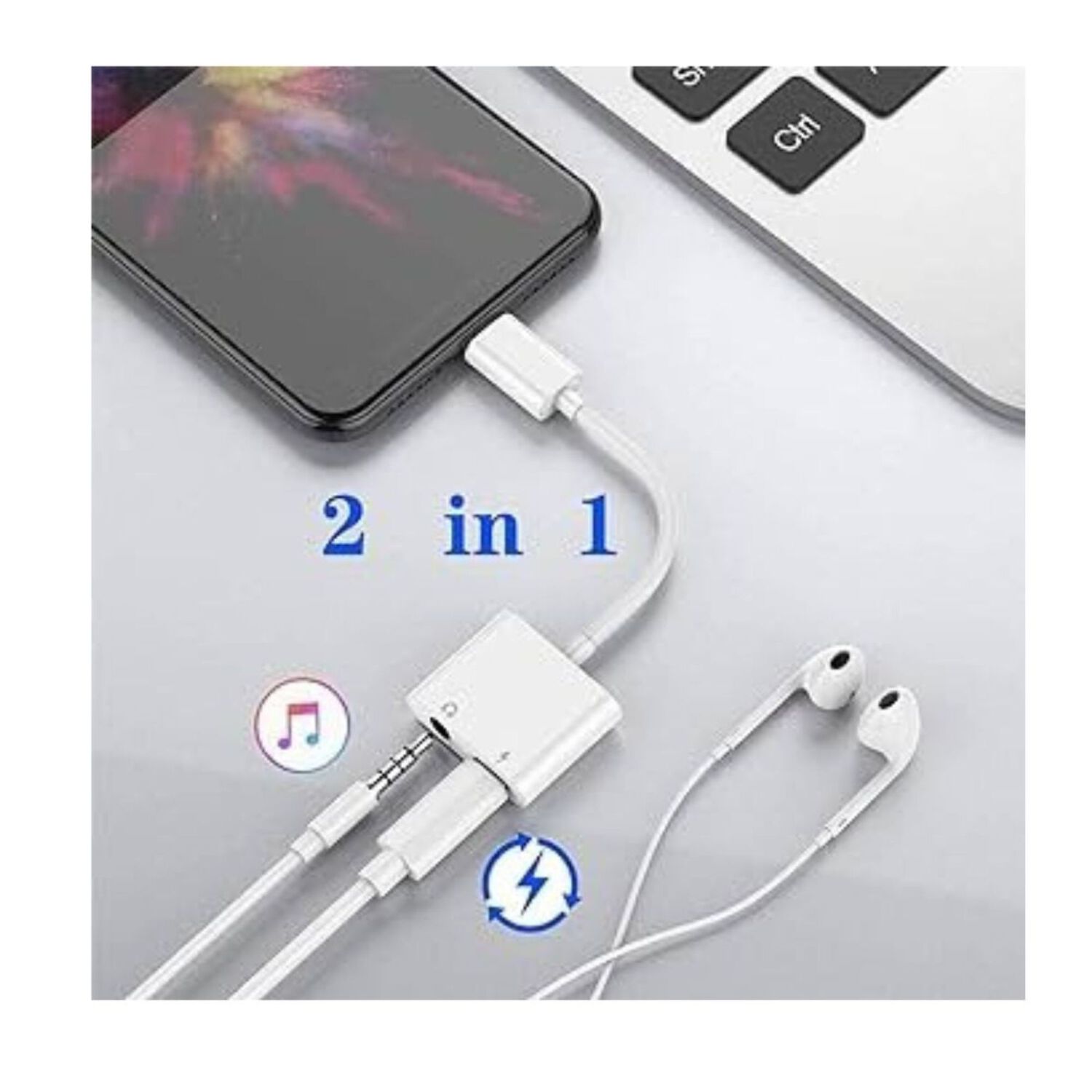 Adaptador Compatible Iphone Lightning 3.5mm Aux Headphone image number 3.0
