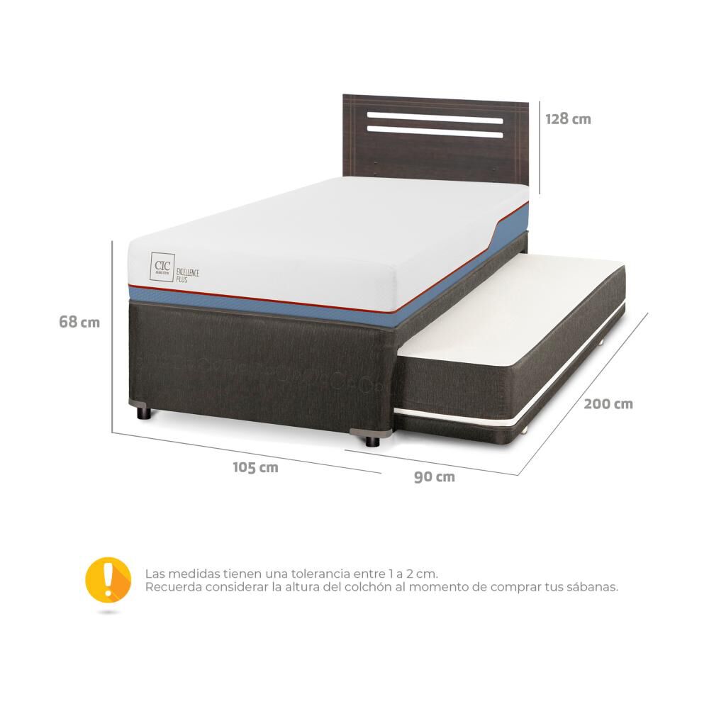 Cama Nido Cic Excellence Plus / 1.5 Plazas / Base Normal + Respaldo image number 2.0