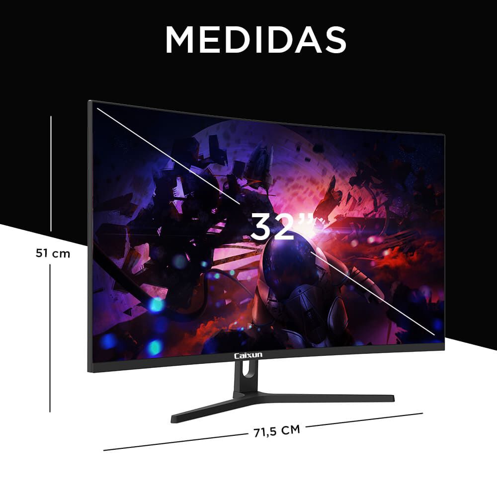 Monitor Gamer Curvo Caixun 32" Qhd Va 1500r 165hz Hdmi Dp Usb 1ms C32c3q image number 4.0